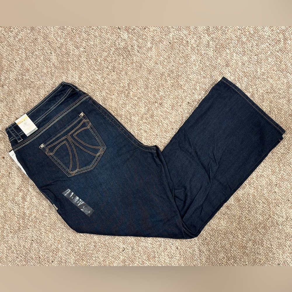 NWT Seven 7 Jeans Melissa McCarthy Size 24 Bootcut Jeans Dark Wash Thick Stitch